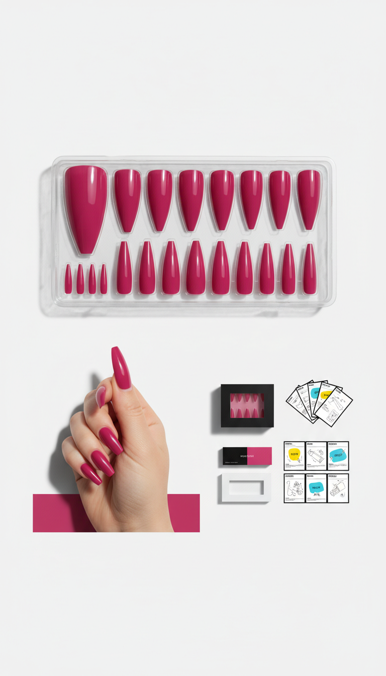 Runway Pink Gel False Nails